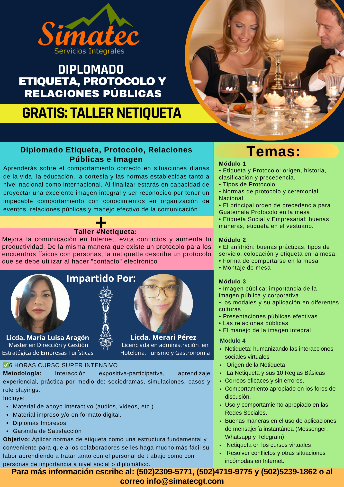 Diplomado Etiqueta, Protocolo e Imagen - Simatec Guatemala
