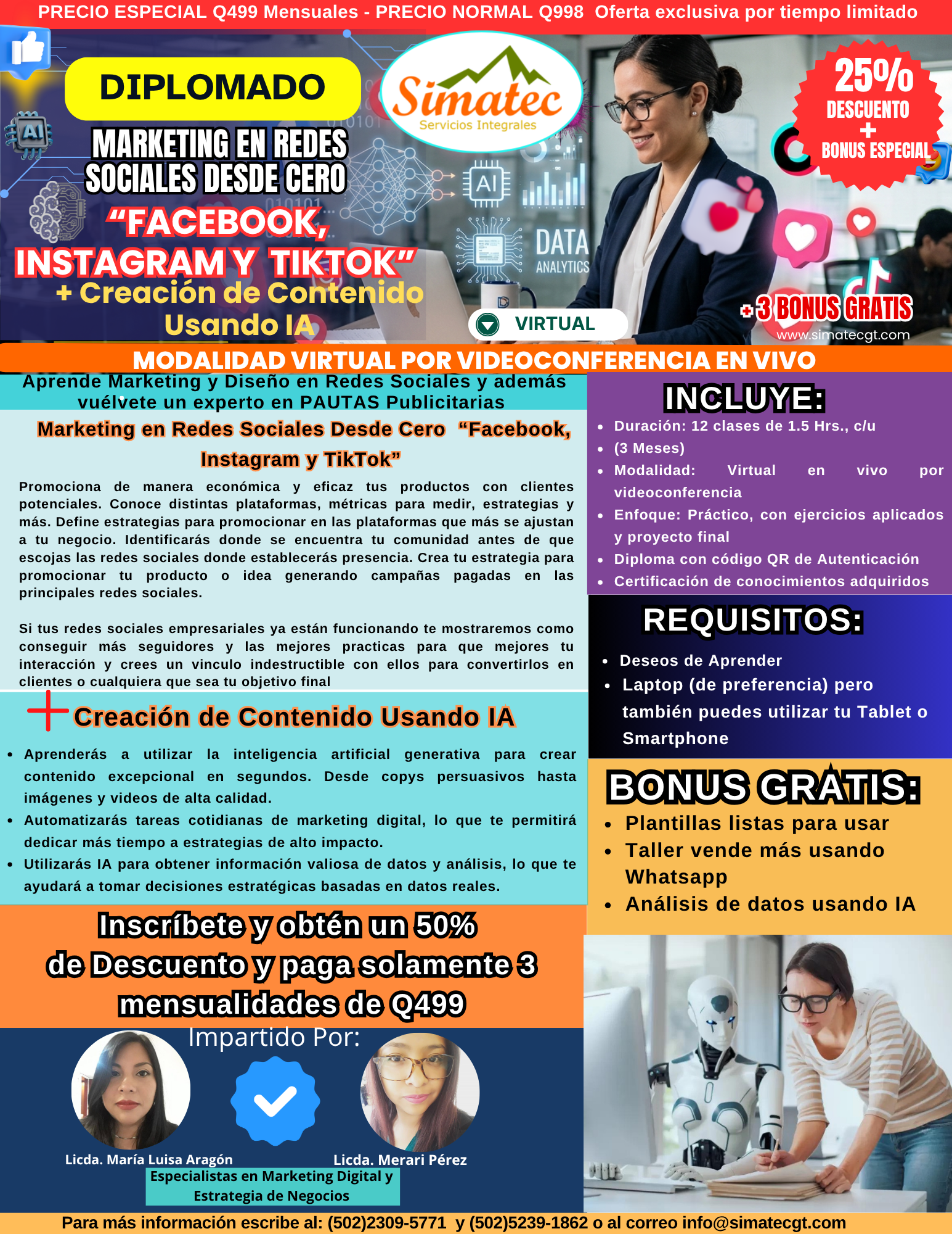 Diplomado Marketing en Redes Sociales Desde Cero: “Facebook, Instagram y TikTok” + Creación de Contenido Usando IA - Imagen 2